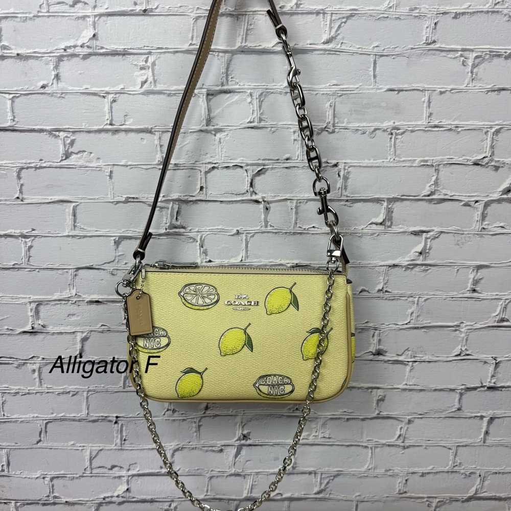 NWT Coach Nolita 19With Lemon Print  a free unbranded chain and extender CAL26